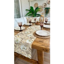 Decamor Home Leke Tutmaz Manolya Çiçek Desen Bej Runner