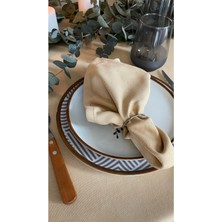 Decamor Home 6 Adet Kadife Dokulu Dertsiz Koyu Bej Bal Köpüğü Kumaş Peçete