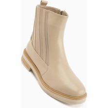 Limoya Lena Bej Lastik Detaylı Kadın Bot