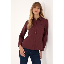 U.S. Polo Assn. Kadın Bordo Uzun Kollu Basic Gömlek 50316711-VR177