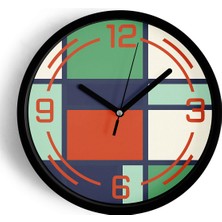 JHAAR Modern Tasarım Duvar Saati - 25cm - Önü Camlı Siyah Kasa