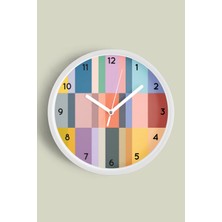 JHAAR Modern Tasarım Duvar Saati - 25cm - Önü Camlı Beyaz Kasa