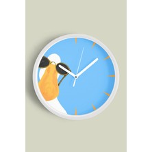 JHAAR Sevimli Kaz / Ördek Modern Duvar Saati - Çocuk Odası Duvar Saati - 25CM - Önü Camlı Beyaz Kasa