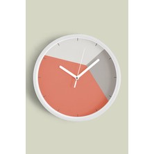 JHAAR Soyut Geometrik Temalı Modern Duvar Saati - 25cm - Önü Camlı Beyaz Kasa