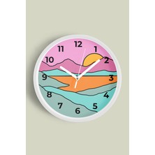 JHAAR Modern Duvar Saati - 25CM - Önü Camlı Beyaz Kasa - Sessiz Mekanizma