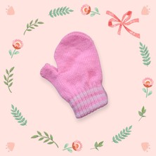 Eleven Markets Parmaksız Kız Bebe Eldiveni Pembe Örgü Eldiven 0-3 Yaş