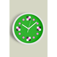JHAAR Soyut - Geometrik Temalı Modern Duvar Saati - 25cm - Önü Camlı Beyaz Kasa