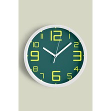 JHAAR Modern Tasarım Duvar Saati - 25cm - Önü Camlı Beyaz Kasa