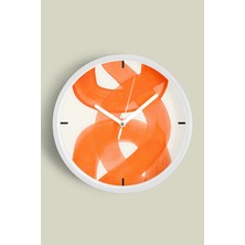 JHAAR Soyut Tasarım Modern Duvar Saati - 25cm - Önü Camlı Beyaz Kasa