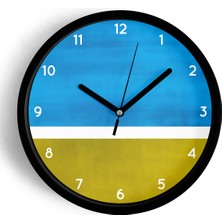 JHAAR Modern Tasarım Duvar Saati - 25cm - Önü Camlı Siyah Kasa