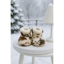 Pico Baby Bebek & Çocuk Kaydırmaz Tabanlı Ev Botu / Panduf / Kışlık Peluş Bot / Dana Desenli