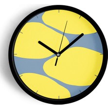 JHAAR Modern Tasarım Duvar Saati - 25cm - Önü Camlı Siyah Kasa