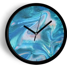 JHAAR Soyut Tasarım Modern Duvar Saati - 25cm - Önü Camlı Siyah Kasa