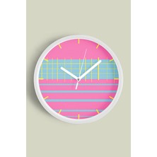 JHAAR Modern Tasarım Duvar Saati - 25CM - Önü Camlı Beyaz Kasa - Sessiz Mekanizma