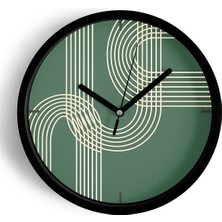 JHAAR Minimalist Çizgili Modern Tasarım Duvar Saati - 25CM - Önü Camlı Siyah Kasa - Sessiz Mekanizma