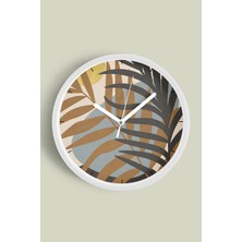 JHAAR Soyut - Bohem Temalı Modern Duvar Saati - 25cm - Önü Camlı Beyaz Kasa