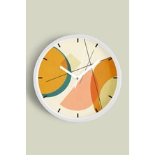 JHAAR Soyut - Bohem Modern Duvar Saati - 25cm - Önü Camlı Beyaz Kasa