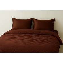 Calina Home Acı Kahve Renkli Pamuk-Saten Nevresim Takımı
