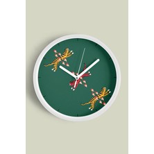 JHAAR Soyut Kaplan Tasarım Modern Duvar Saati - 25cm - Önü Camlı Beyaz Kasa