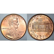 Banknoting Amerika 1 Cent 1995 D. Lıncoln Memorıal Cent. 19 mm Çil(-)
