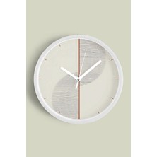 JHAAR Soyut Modern Tasarım Duvar Saati - 25cm - Önü Camlı Beyaz Kasa