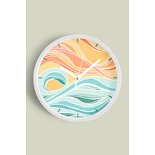 JHAAR Soyut Tasarım Modern Duvar Saati - 25cm - Önü Camlı Beyaz Kasa