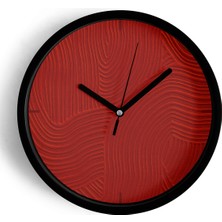 JHAAR Soyut Alçı Görünümlü Modern Duvar Saati - 25cm - Önü Camlı Siyah Kasa