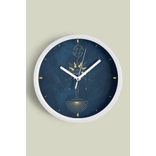 JHAAR Balık Burcu - Burçlar Modern Duvar Saati - 25CM - Önü Camlı Beyaz Kasa - Sessiz Mekanizma