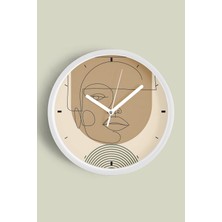 JHAAR Soyut - Bohem Modern Duvar Saati - 25cm - Önü Camlı Beyaz Kasa