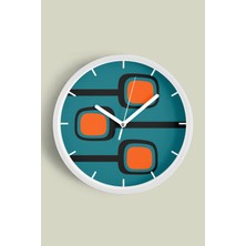 JHAAR Soyut - Geometrik Temalı Modern Duvar Saati - 25CM - Önü Camlı Beyaz Kasa - Sessiz Mekanizma