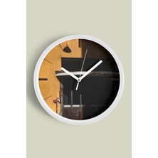 JHAAR Soyut Modern Tasarım Duvar Saati - 25cm - Önü Camlı Beyaz Kasa