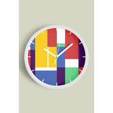 JHAAR Modern Duvar Saati - 25cm - Önü Camlı Beyaz Kasa