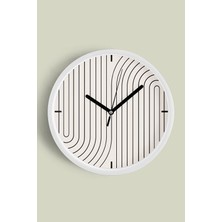 JHAAR Soyut Tasarım Modern Duvar Saati - 25cm - Önü Camlı Beyaz Kasa