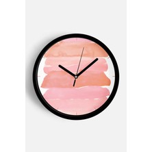 JHAAR Soyut Tasarım Modern Duvar Saati - 25cm - Önü Camlı Siyah Kasa