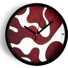JHAAR Soyut - Bohem Modern Duvar Saati - 25cm - Önü Camlı Siyah Kasa