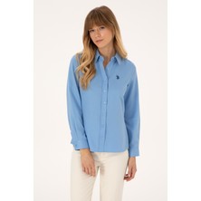 U.S. Polo Assn. Kadın Açık Mavi Uzun Kollu Basic Gömlek 50316711-VR003
