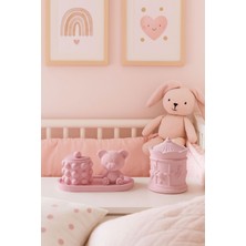 Sisay Home Pembe Ayıcık Figürlü ve Atlı Karıncalı Dekor Seti – Çocuk Odası Aksesuarı & Biblo