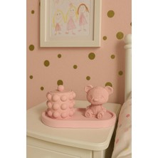 Sisay Home Pembe Ayıcık Figürlü 2’li Dekor Seti – Çocuk Odası Aksesuarı & Biblo