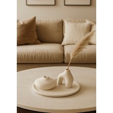 Sisay Home Modern Minimal Soyut Dekor Seti – 3lü Vazo & Tepsi Kombini