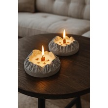 Sisay Home Dağ Formlu Dekoratif Mum – Ahşap Fitilli Aromalı