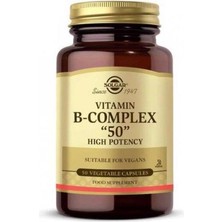 Solgar Vitamin B Complex 50MG 100 Kapsül Yüksek Potansiyel İçerik Bilgisi Vegan Kullanıma Uygun