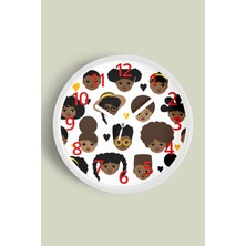 JHAAR Çocuk Odası Modern Duvar Saati - 25CM - Önü Camlı Beyaz Kasa - Sessiz Mekanizma