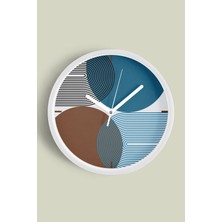 JHAAR Soyut - Bohem - Geometrik Temalı Modern Duvar Saati - 25cm - Önü Camlı Beyaz Kasa