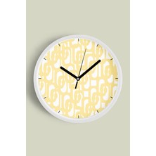 JHAAR Soyut - Bohem - Geometrik Temalı Modern Duvar Saati - 25CM - Önü Camlı Beyaz Kasa - Sessiz Mekanizma