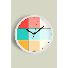 JHAAR Modern Tasarım Duvar Saati - 25cm - Önü Camlı Beyaz Kasa