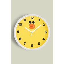 JHAAR Çocuk Odası Duvar Saati - 25cm - Önü Camlı Beyaz Kasa