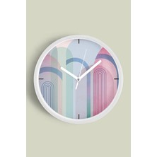 JHAAR Soyut Tasarım Modern Duvar Saati - 25cm - Önü Camlı Beyaz Kasa