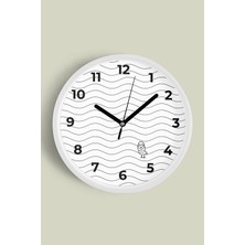 JHAAR Modern Tasarım Duvar Saati - 25cm - Önü Camlı Beyaz Kasa