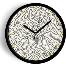 JHAAR Modern Tasarım Duvar Saati - 25cm - Önü Camlı Siyah Kasa