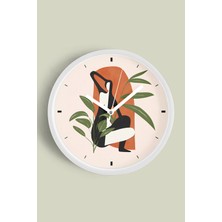 JHAAR Soyut - Bohem Modern Duvar Saati - 25cm - Önü Camlı Beyaz Kasa